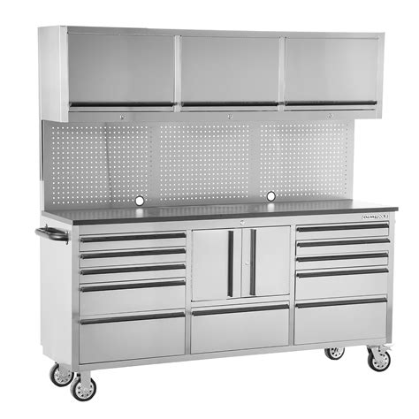 72 inch 11-drawer stainless steel tool box with cabinets|idea 9 drawer tool cabinet.